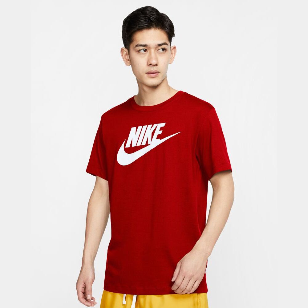 T Shirt Nike Sportswear 100 Coton pour Homme Rouge Blanc