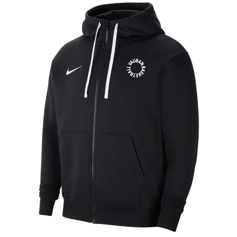 Sweat a capuche zippe Noir pour Homme Vauban Basketball EKINSPORT