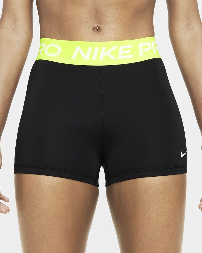 Short Nike Pro pour Femme - CZ9857-013 - Noir & Jaune Fluo