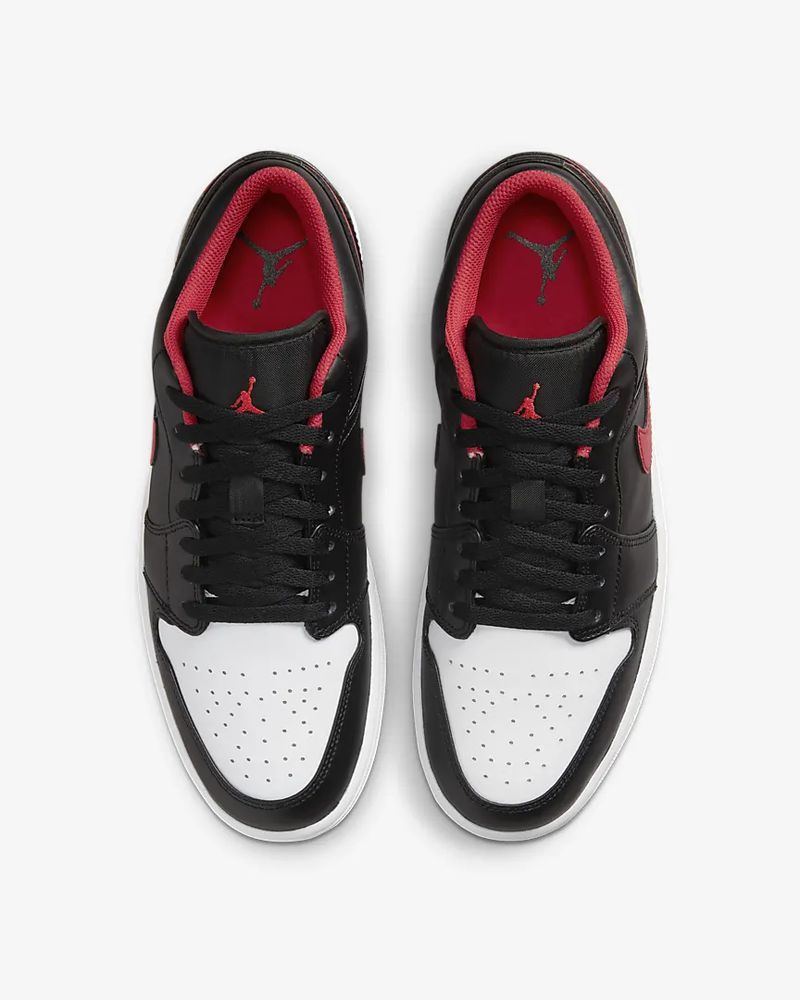 Chaussures Nike Jordan 1 Low Noir Rouge pour Homme 553558 063