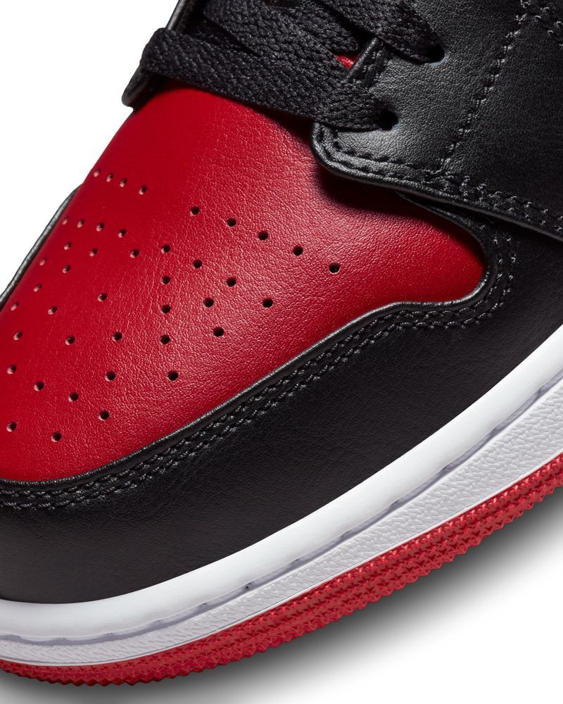 Chaussures Nike Jordan 1 Low Rouge Noir pour Homme 553558 066