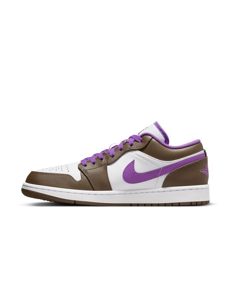chaussures nike air jordan 1 low marron blanc violet pour homme 553558 215