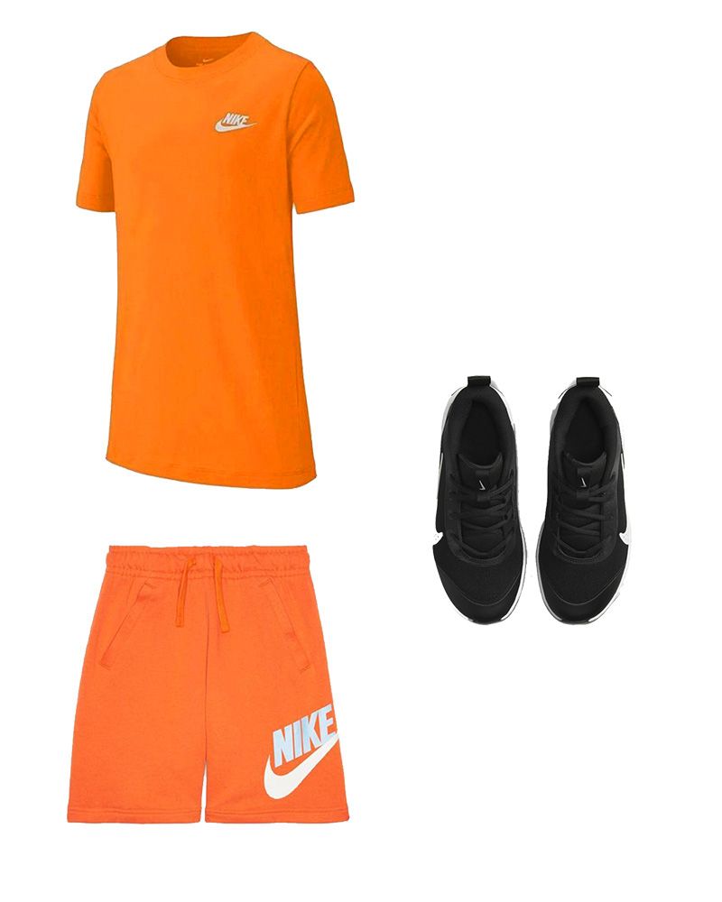 Ensemble été Nike enfant Pack 3 pièces T-shirt Nike Sportswear Short Nike Sportswear Chaussures Nike Multi-Court AR5254 CK0509 DM9027