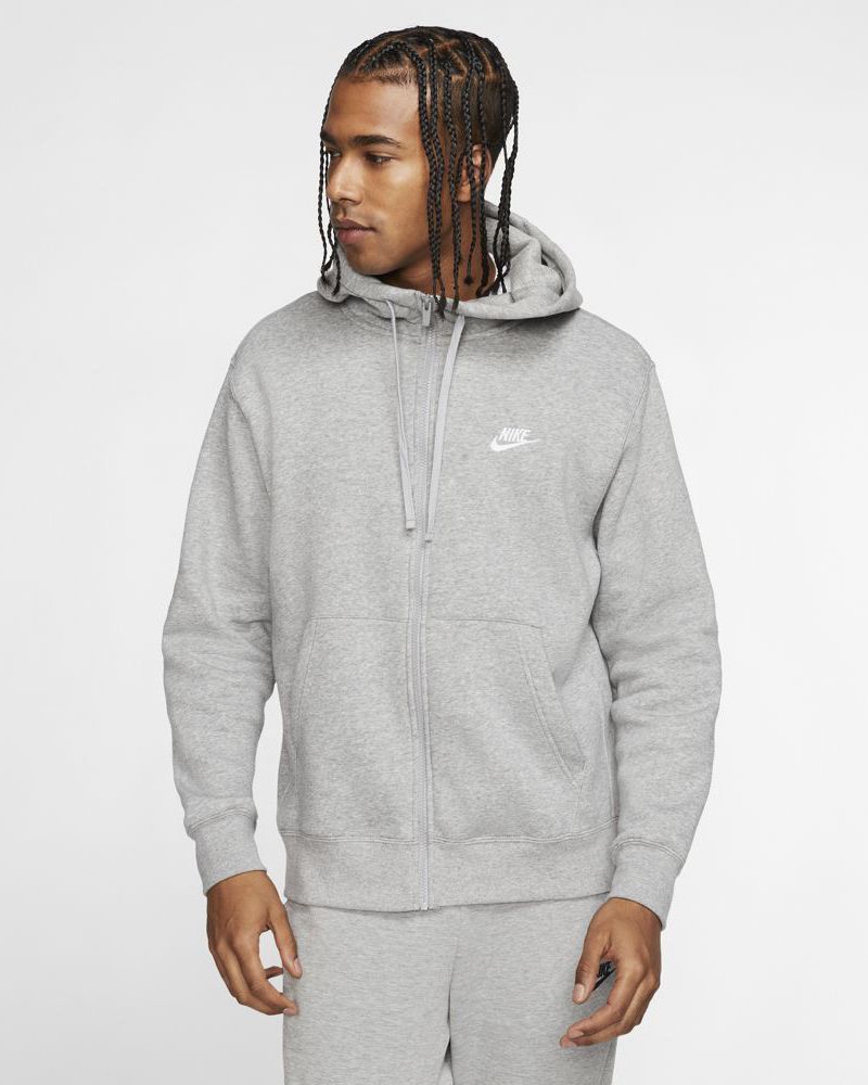 NIKE Veste à capuche zippée CLUB GRIS - Homme Gris - Cdiscount Prêt-à-Porter