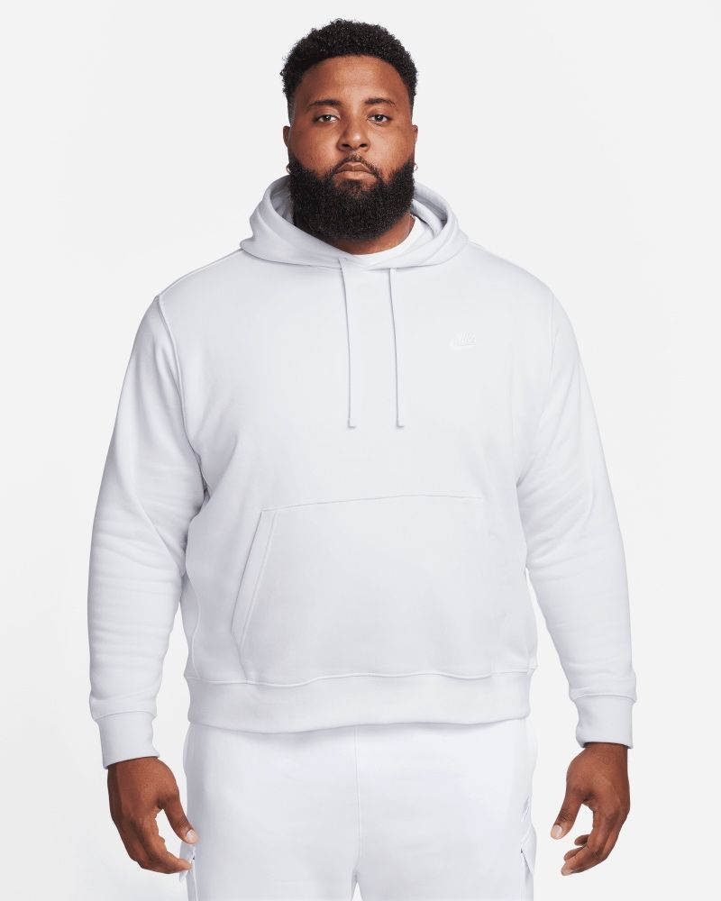 Men s Nike Sportswear Club Fleece Hoodie Light Grey White