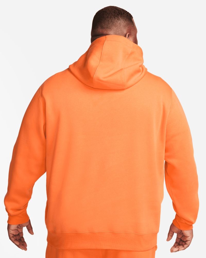 Nike - Club - Sweat à capuche avec logo orange - Blanc