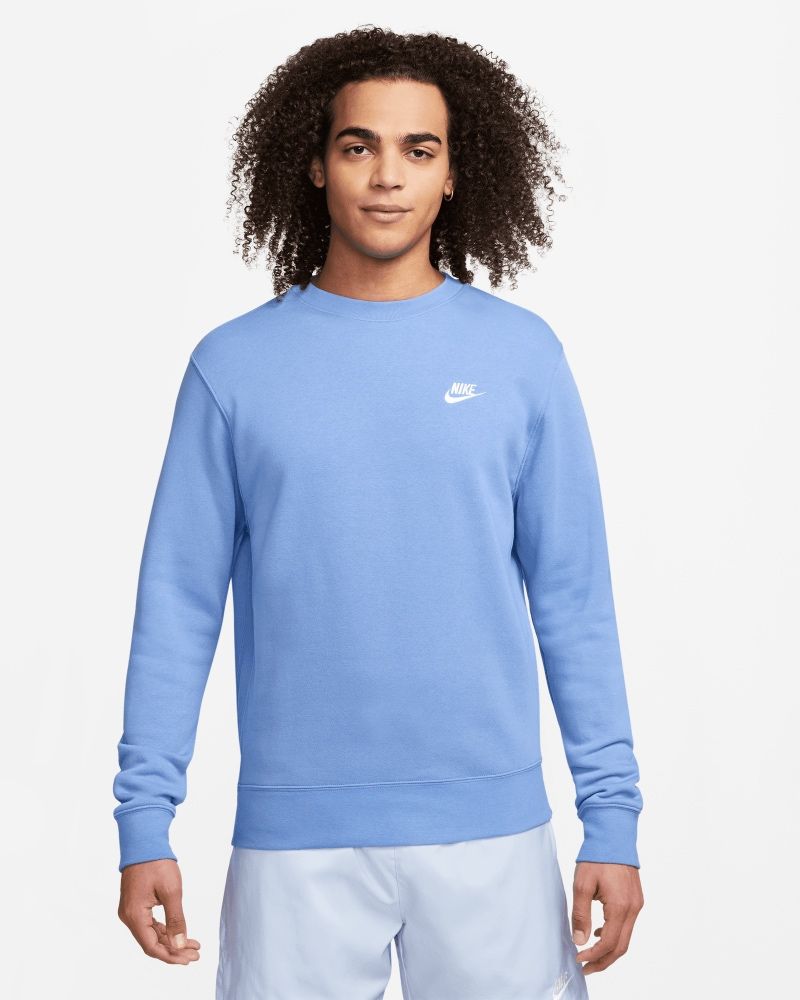 Men s Nike Sportswear Club Fleece Blue White Sweatshirt EKINSPORT