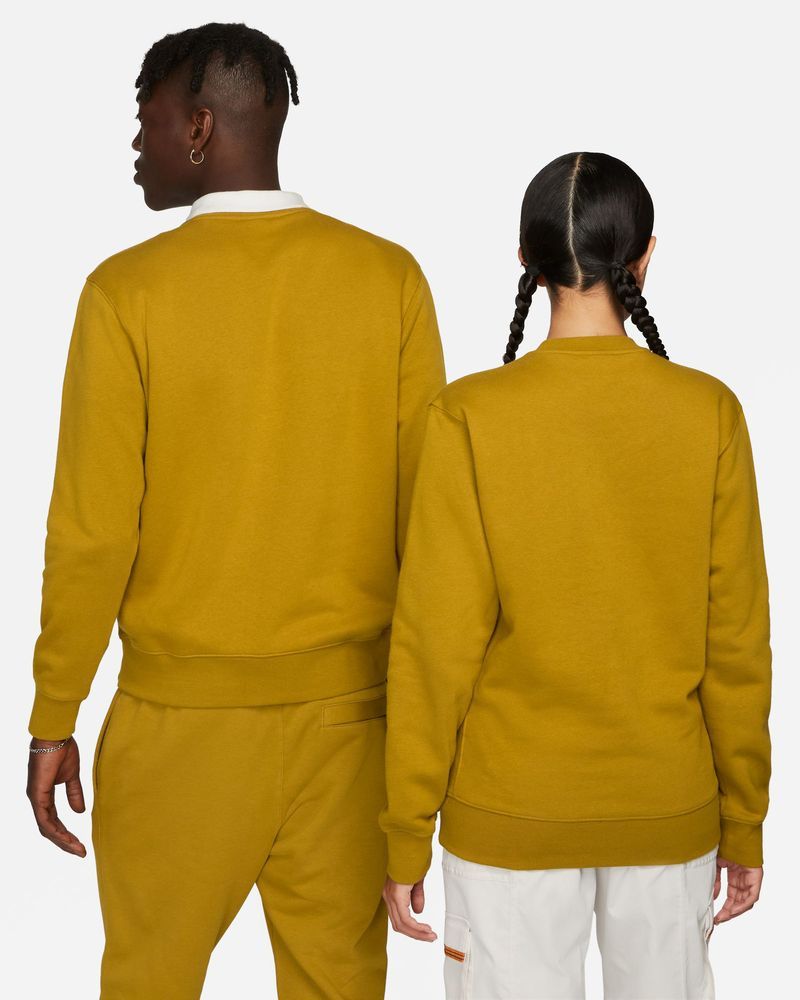 Men s Nike Sportswear Club Fleece Yellow Gold Sweatshirt EKINSPORT