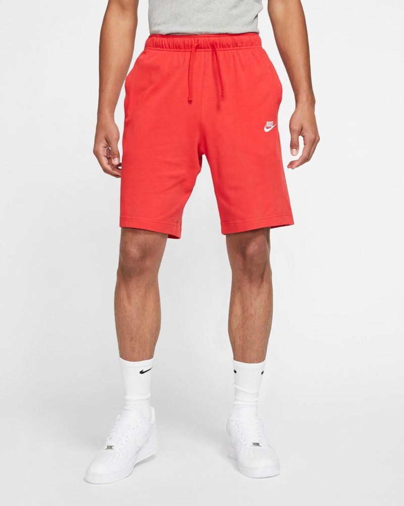 Mens red nike fleece shorts sales