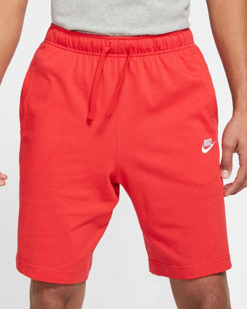 Red nike outlet fleece shorts