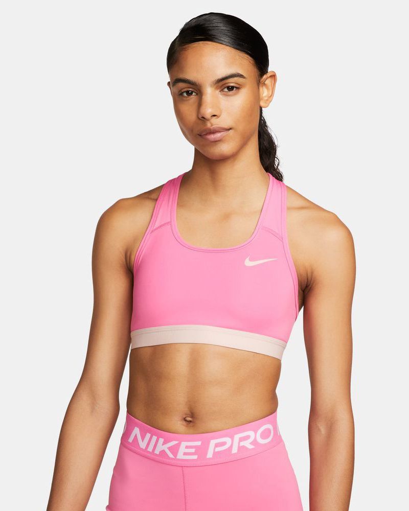 Nike Dri Fit Swoosh Medium Support Big Sports Bra Rosa