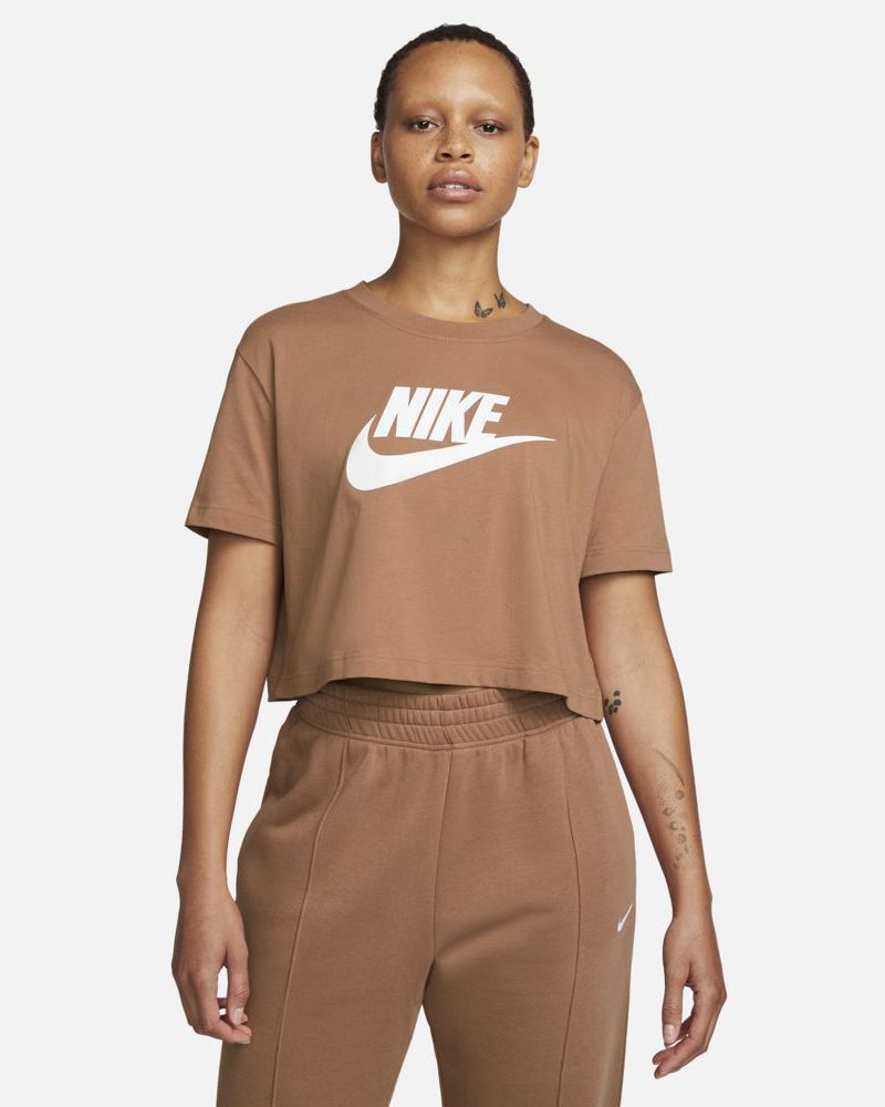 T-Shirt court crop top Nike Sportswear Essential pour Femme - BV6175-215 -  Marron