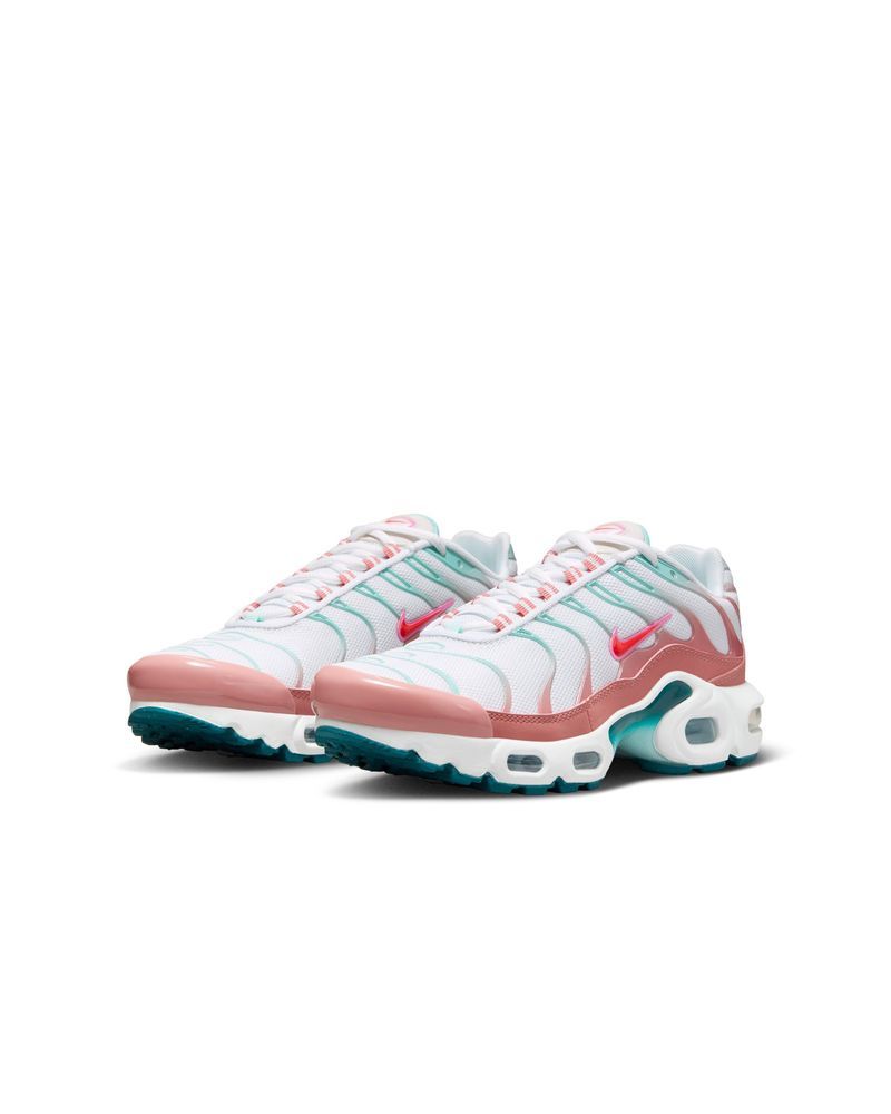 Nike air max plus white pink and green top