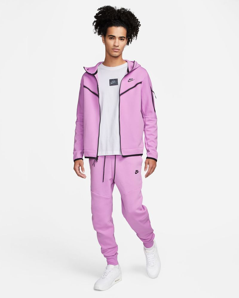 Veste survêtement Nike Tech Fleece blanc rose sur