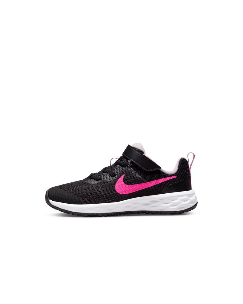 Sapatos Nike Revolution 6 Preto e Rosa para Crian a DD1095 007