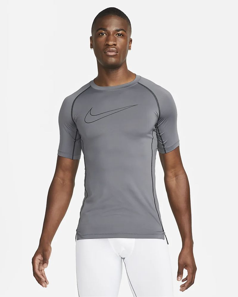 Men s Nike Pro Grey Compression Jersey EKINSPORT