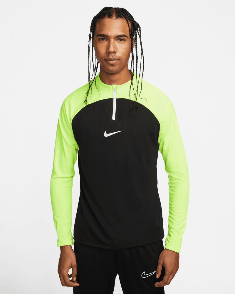 Nike Heren Pro Zip Training Top - DH9230-010 Zwart & Fluoriserend Geel | EKINSPORT