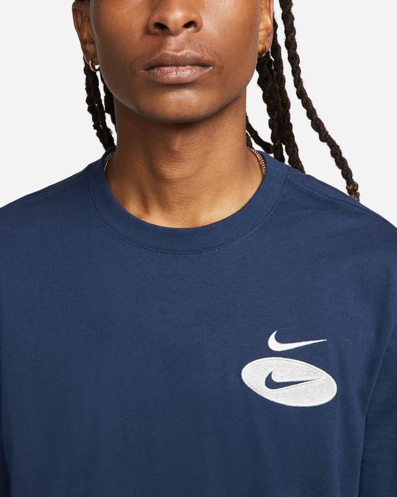 Nike Men s Sportswear Swoosh League T Shirt DM6341 410 Navy