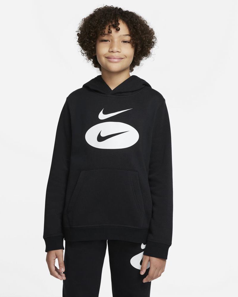 sweat a capuche nike sportswear core noir pour enfant dm8097 010