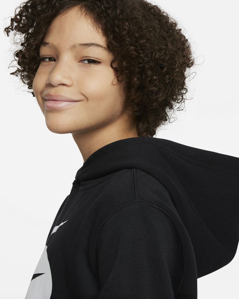 sweat a capuche nike sportswear core noir pour enfant dm8097 010