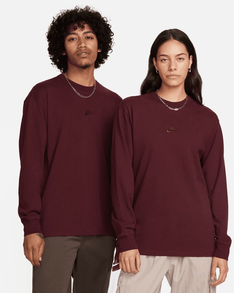 Men s Nike Sportswear Premium Essentials Red long sleeve T shirt