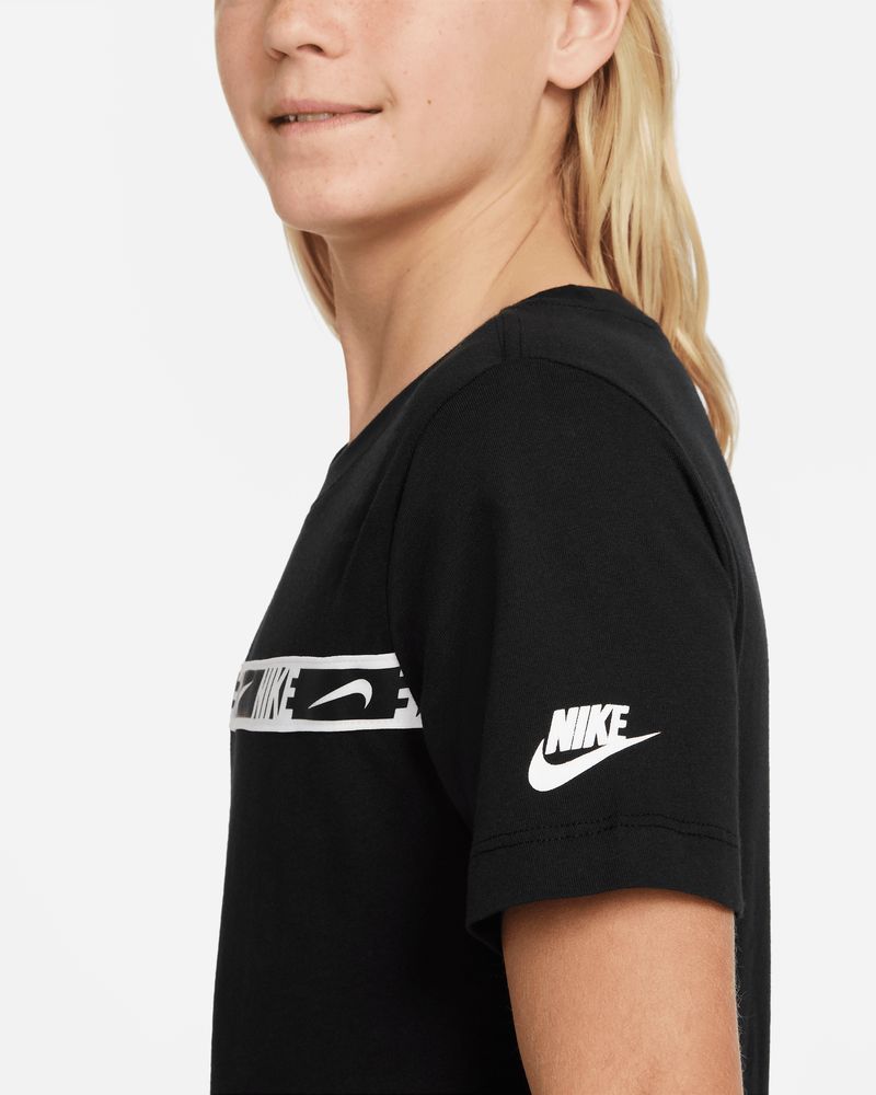 tee shirt nike sportswear repeat noir pour enfant dq5102 010