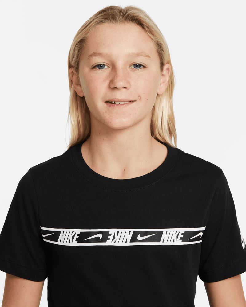 tee shirt nike sportswear repeat noir pour enfant dq5102 010