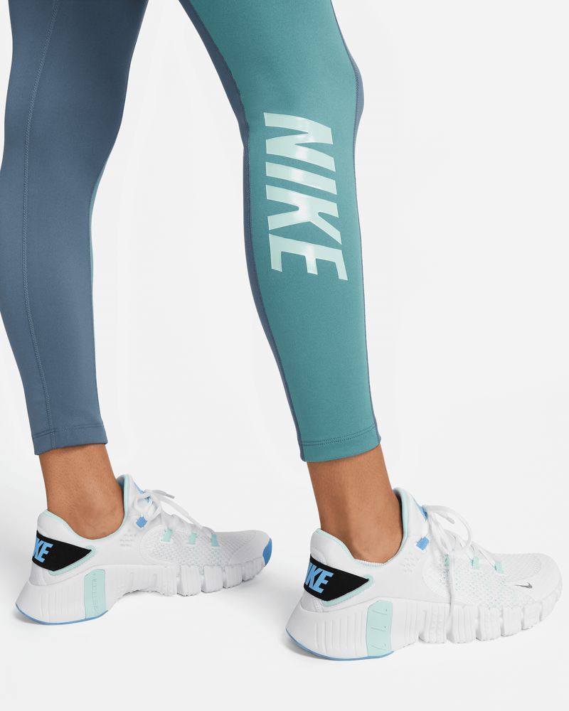 Legging Nike One Mid-Rise 7/8 Color-Block para mulher - DQ5550-491 - Azul