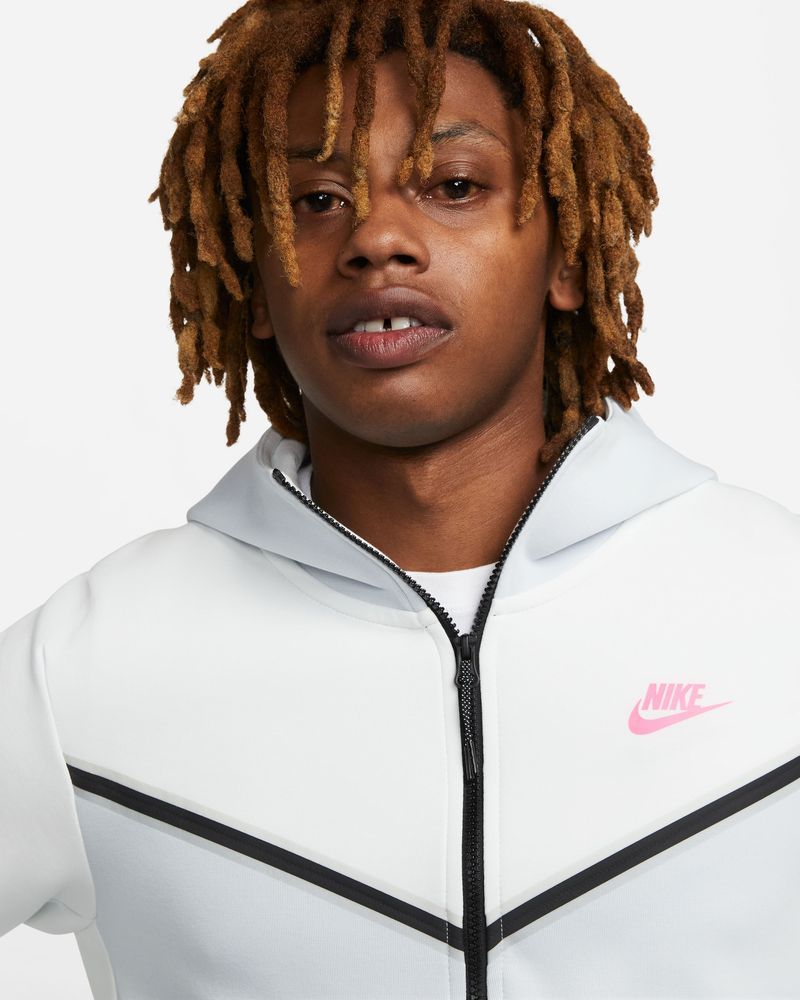 Hooded sweatshirt with zip Nike Sportswear White for Men DV0537