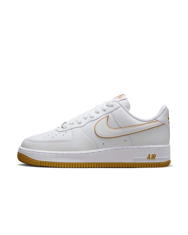 Zapatillas Nike Air Force 1 Blanco y Dorado, Hombre