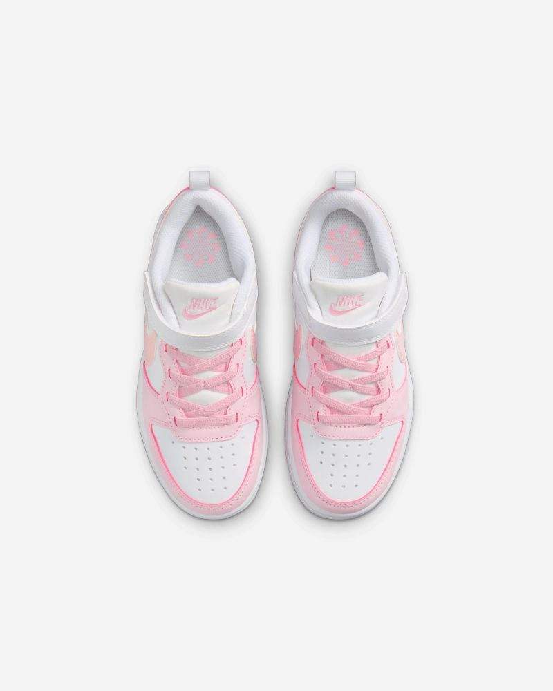 Chaussures Nike Court Borough Low Recraft Blanc Rose pour Enfant