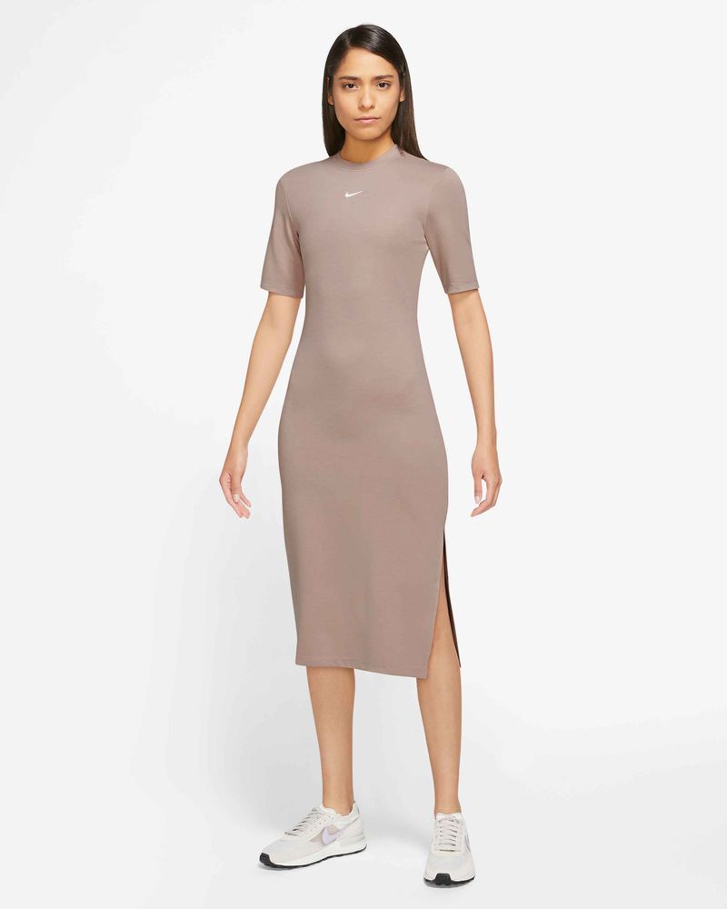 Women s Nike Sportswear Essential Taupe mid length dress DV7878