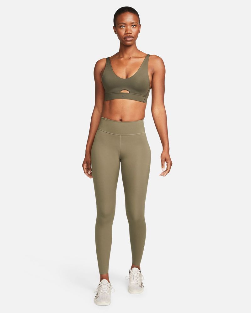 Women's Crop Tank Sports Bra Padded Athletic Yoga Top - Army Green / XS