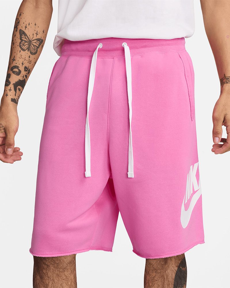 Men s Nike Club Alumni French Terry Pink White Short EKINSPORT