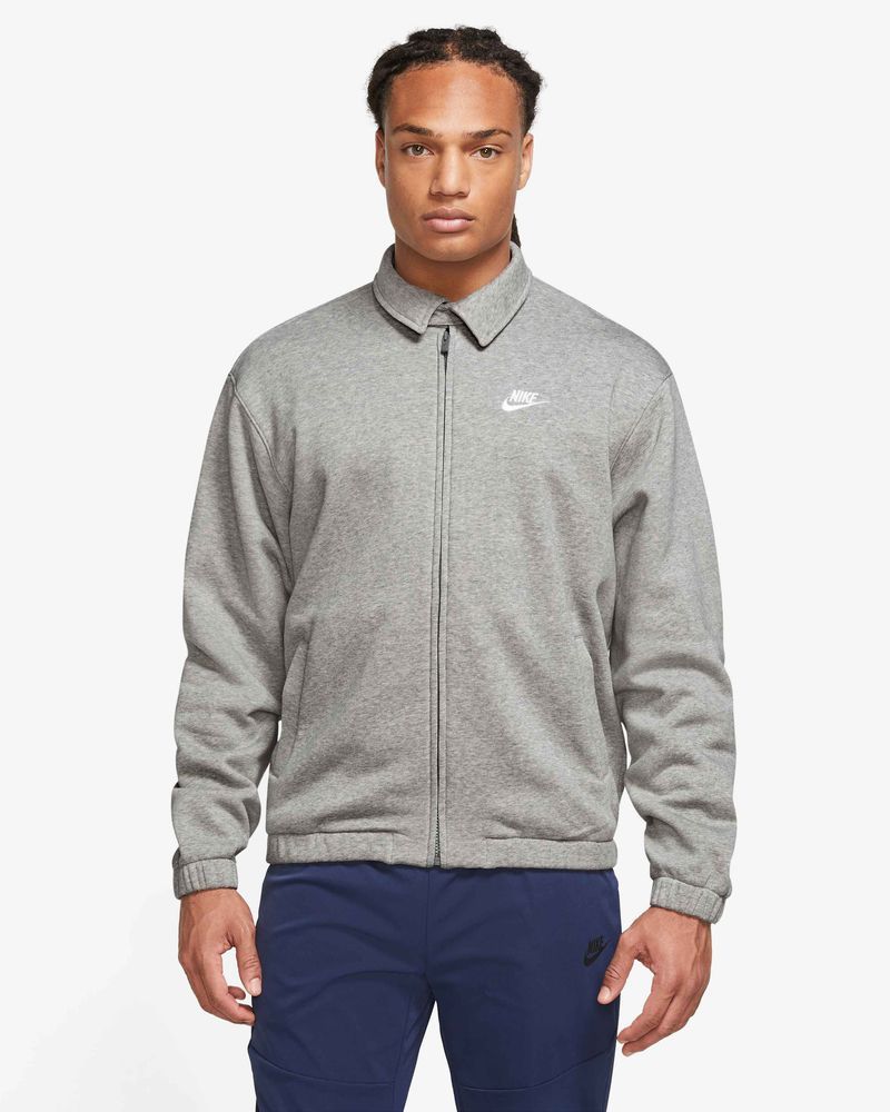 Men's Nike Club Fleece Grey Harrington Jacket - dx0539-063