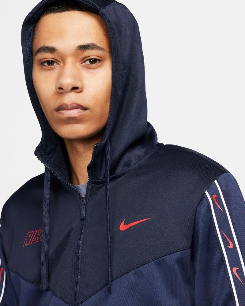 Sweat à capuche Nike Sportswear Repeat Bleu Marine & Rouge pour Homme -  DX2025-410