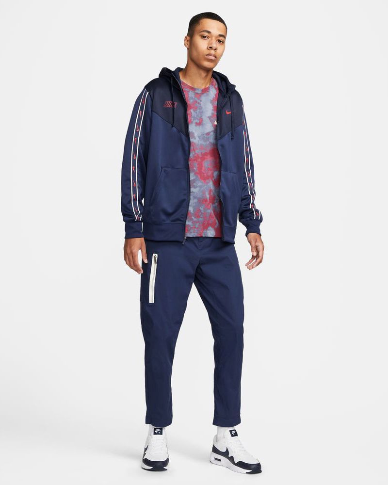 Navy blue and outlet red nike sweatsuit