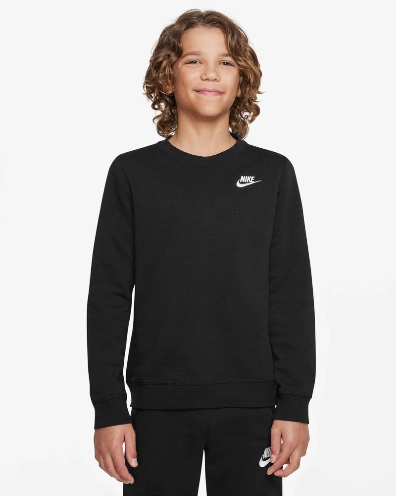 Sweat-shirt pour homme Nike Club Fleece - Noir/Blanc