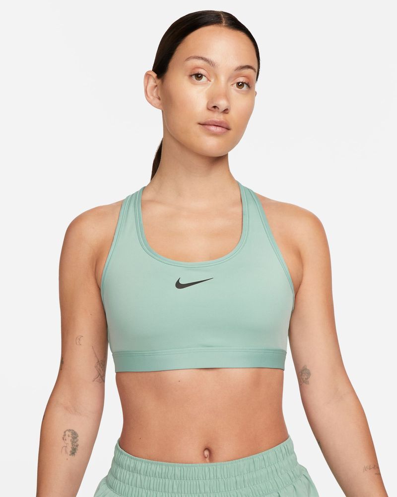 Soutien acolchoado Nike Swoosh Medium Support para mulher Verde