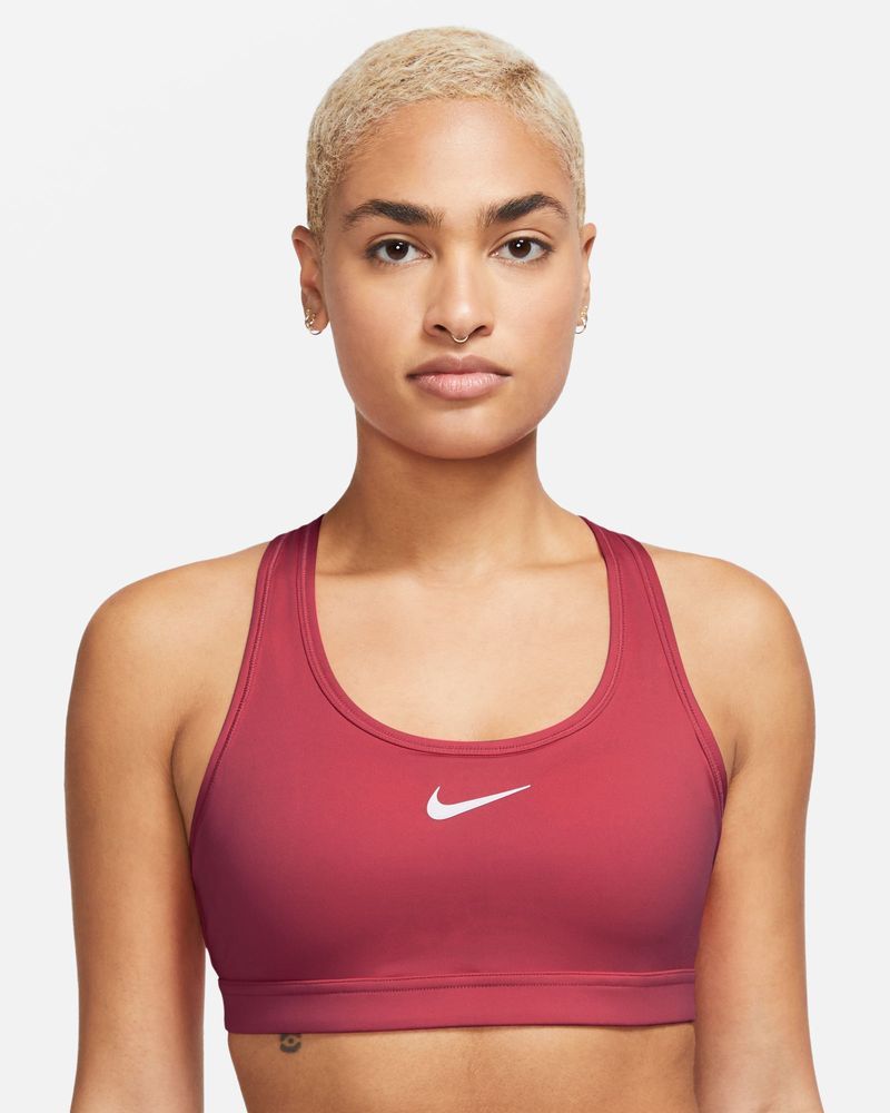 NIKE Nike Swoosh Women's Medium-Support Non-Padded Sports Bra, Brick red  Women's Athletic Tops