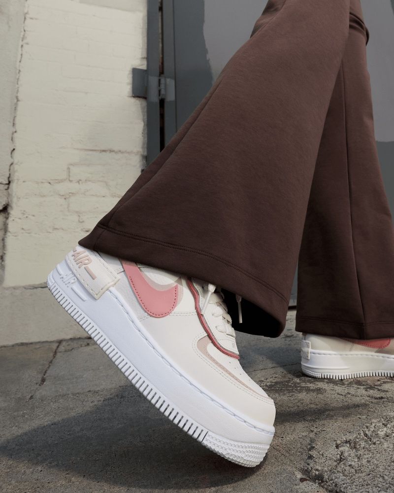 Women s Nike Air Force 1 Shadow Grey Pink Shoes EKINSPORT