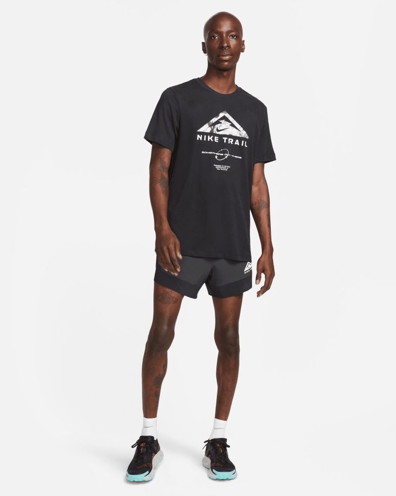 Men s Nike Dri Fit Trail Running Black T Shirt EKINSPORT