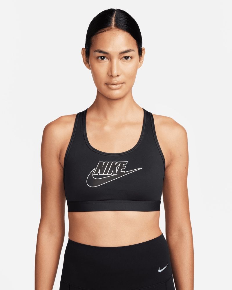 Soutien acolchoado com logótipo Nike Swoosh Medium-Support para