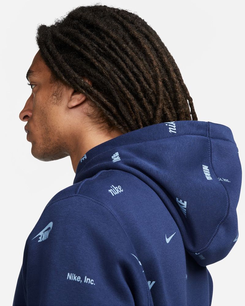 Men s Nike Club Fleece Allover Print Hoodie FB7434 EKINSPORT