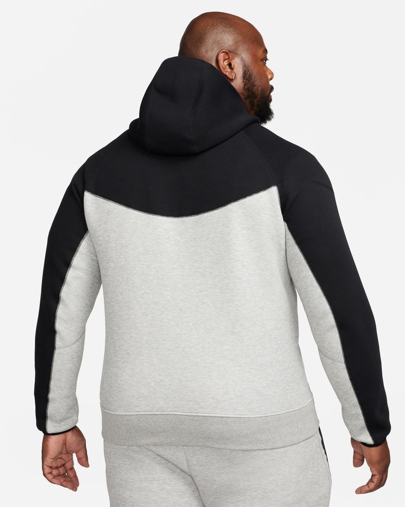 Camisola com capuz Nike Tech Fleece Windrunner cinzenta e preta