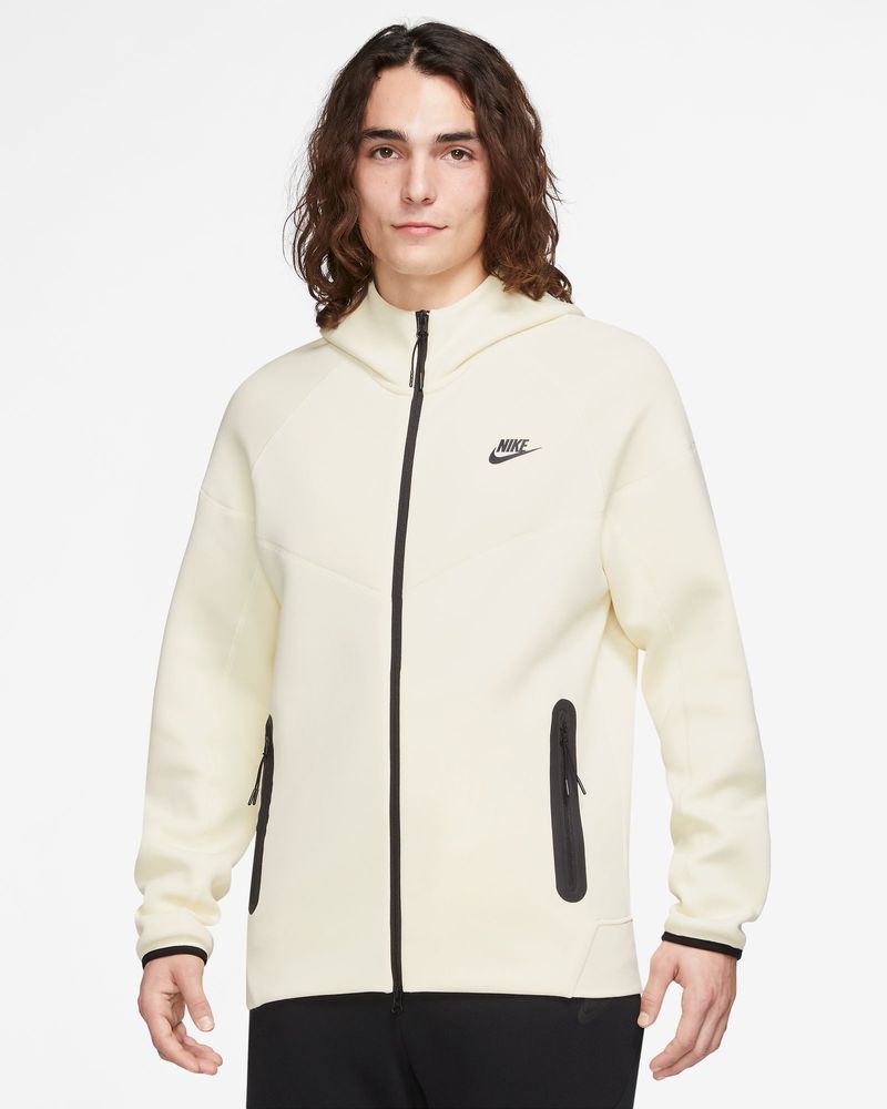 Sweat zippé à capuche Nike Tech Fleece Windrunner Beige & Blanc
