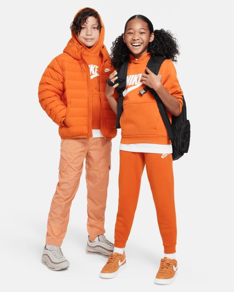 Felpa con cappuccio Nike Sportswear Club Fleece arancione da