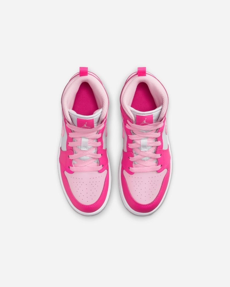 Jordan 1 Mid White Pink Children s Shoes EKINSPORT