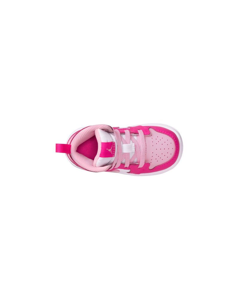 Chaussures Jordan 1 Mid Blanc et Rose pour Enfant EKINSPORT