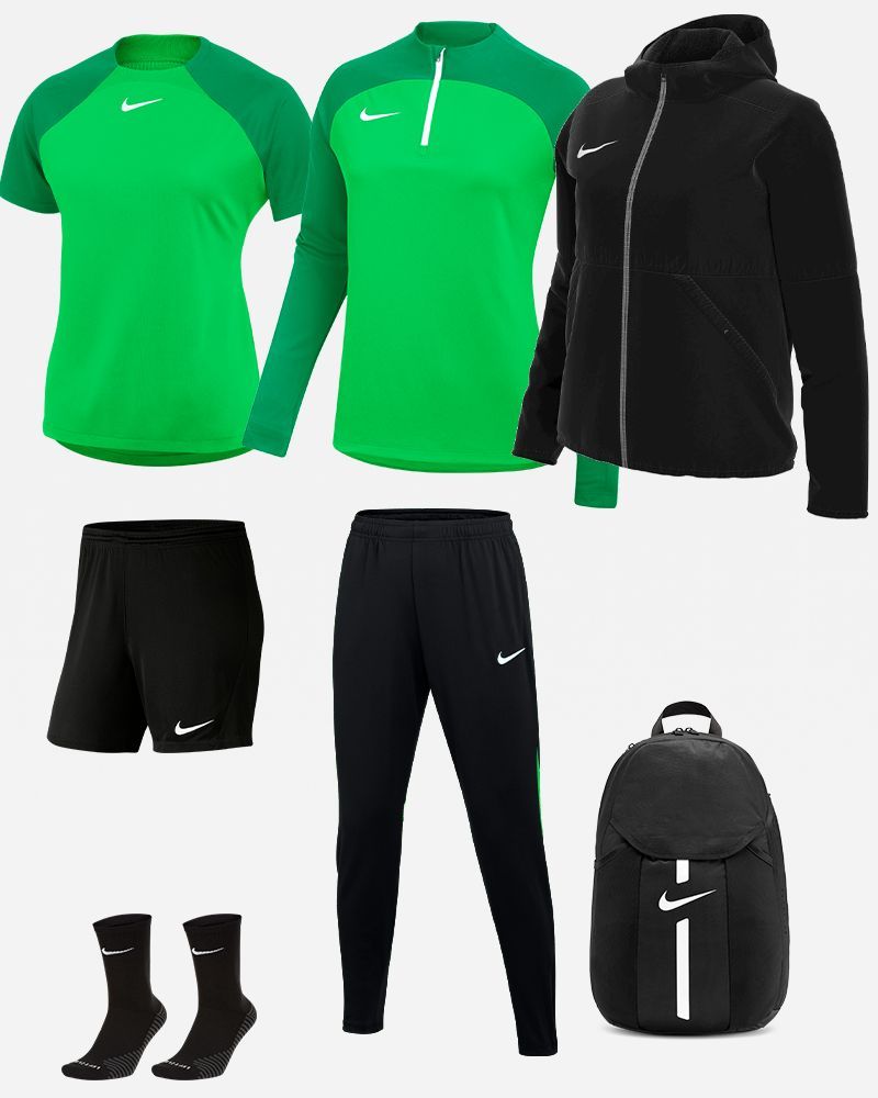 Ensemble Nike femme| Pack 7 pièces | Maillot Academy Pro Short Park III Chaussettes basses Squad Haut 1/4 zip Academy Pro Pantalon de survêtement Academy Pro Veste doublée Team Fall Sac à dos Academy Team DH9242 BV6860 SK0030 DH9246 DH9273 D8039 DC2647